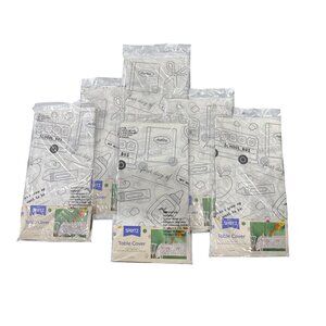 Spritz Color-Your-Own Table Cover 54" X 84" (6-Pack) School Bus & Back-To-School